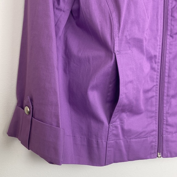 NEW Studio Works Purple Stretch Cotton Poplin Casual Jacket - Picture 3 of 11